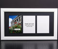 CreativePF 3 Opening Glass Face White Picture Frame to hold 5 by 7 inch Photographs including 10x20-inch Black Mat Collage
