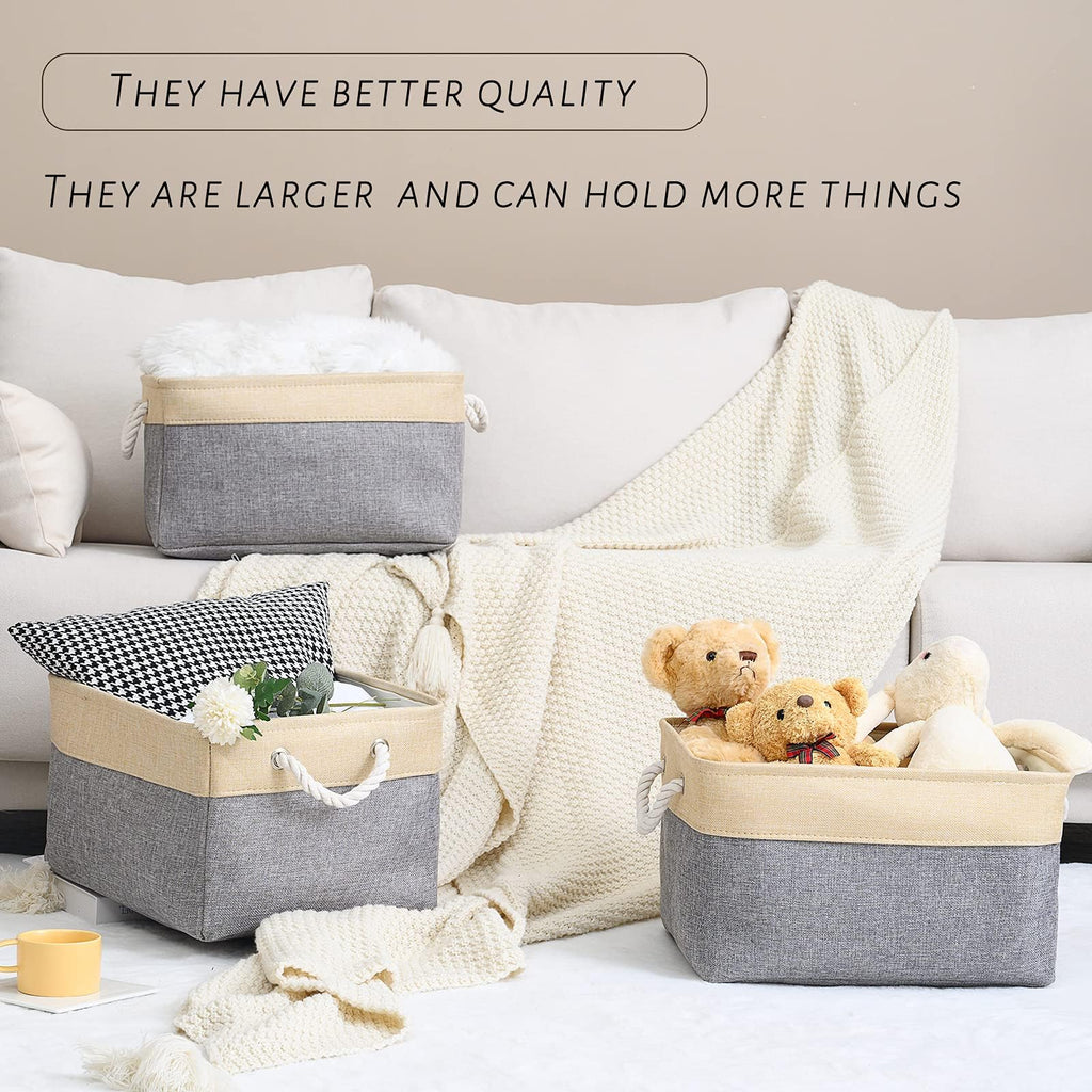 Sacyic Organization And Storage Basket For Organizing - Large 4 Pack 16X12X8 Inch Collapsible Baskets For Shelves Fabric Storage