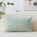 Home Brilliant Summer Decorative Pillow Cover Lumbar Striped Corduroy Solid Oblong Pillowcase For Sofa Kids Toddler Sage Green,