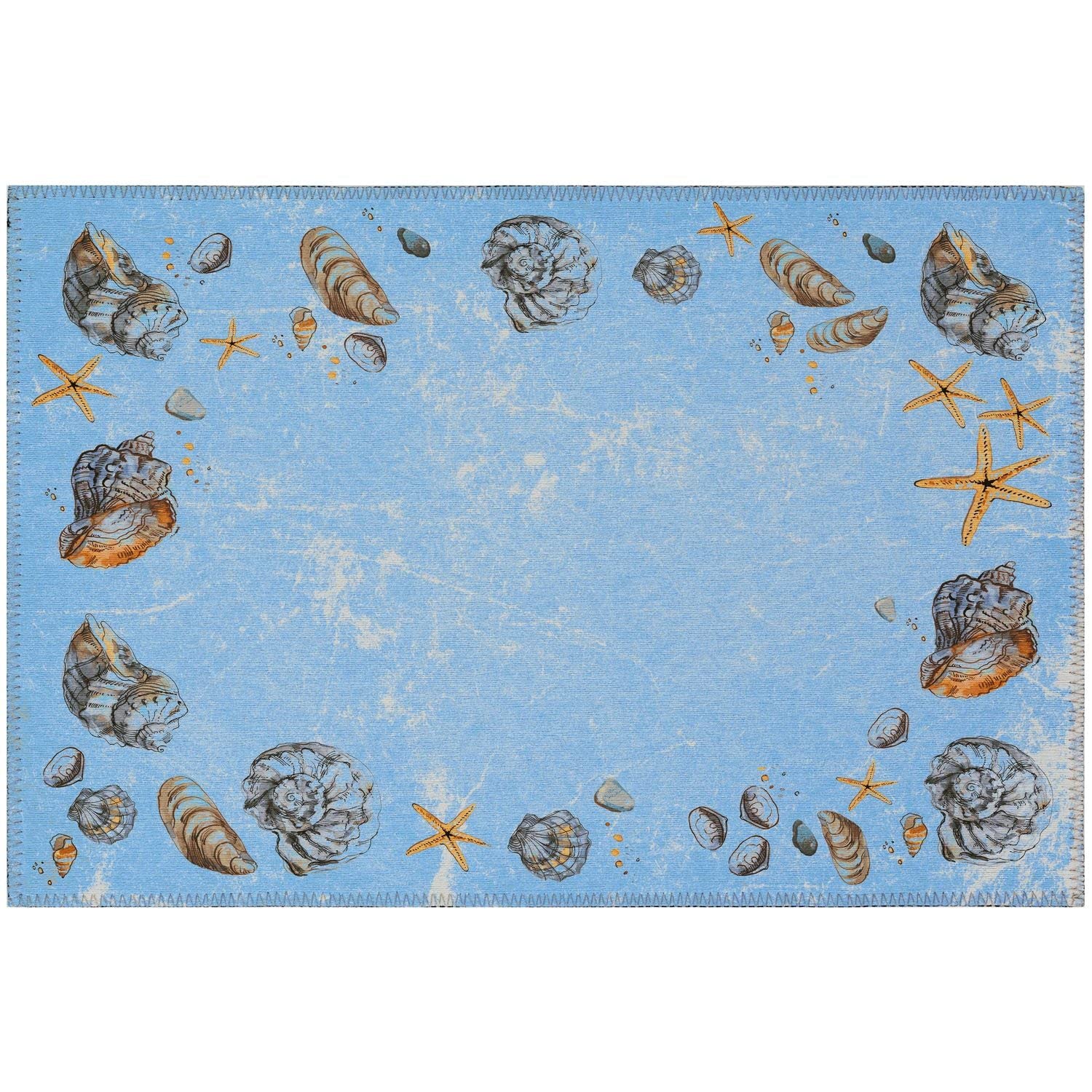 Seabreeze Sz9 Blue Coastal Rug Rectangle 8' X 10'