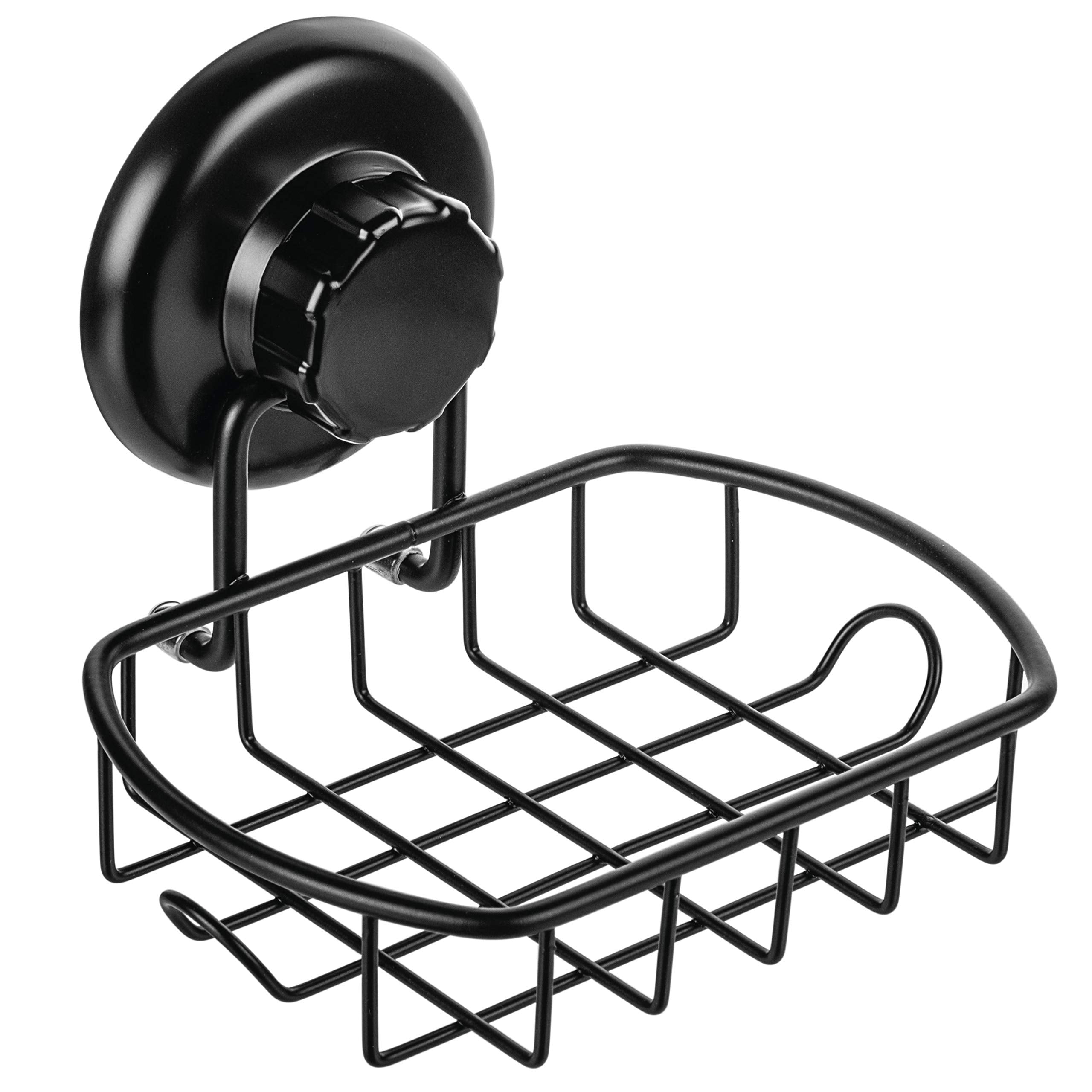 HASKO accessories Suction Soap Dish with Hooks - Super Powerful Vacuum Suction Cup Shower Soap Holder - Rustproof Stainless Stee