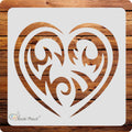 Kachi Pencil Modern Heart Shape Stencils for Art and Craft Painting, Size 6 x 6 inch Reusable Stencil for Painting, Fabric, Glas