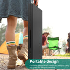 Yitahome 6Ft Folding Table, Outdoor Folding Table W/Heavy Duty Hdpe Tabletop, Rectangle Folding Table W/Portable Carrying Handle For Picnic, Parties, Camping & Indoor Activities, Black