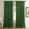 Timeper Moss Green 108 Inches Velvet Curtains, Room Darkening Privacy Protection Luxury Window Treatment Super Soft Drapes For B