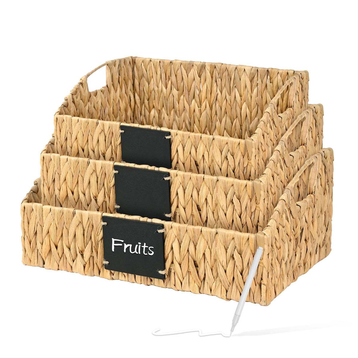 Ollieroo Woven Kitchen Basket for Organizing, Storage Bins for Shelf