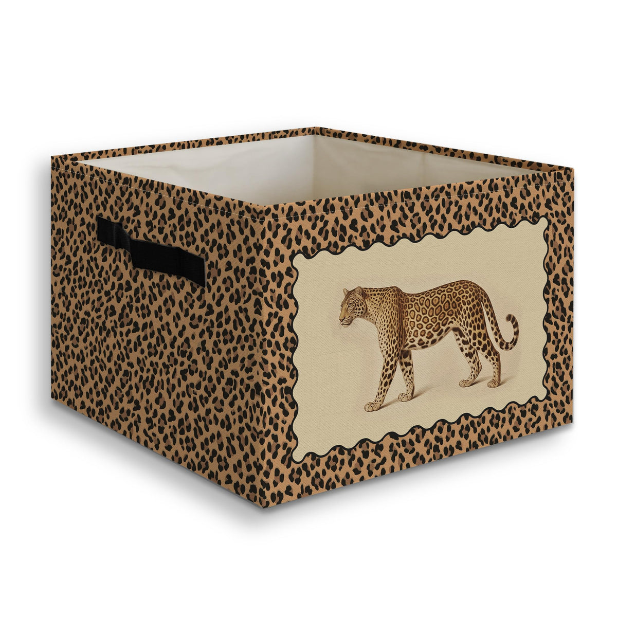 JUIOEIU Cheetah Laundry Basket, Retro Trendy Cheetah Print Foldable Storage Bins Box with Handles, Leopard Wild Animal Print Col
