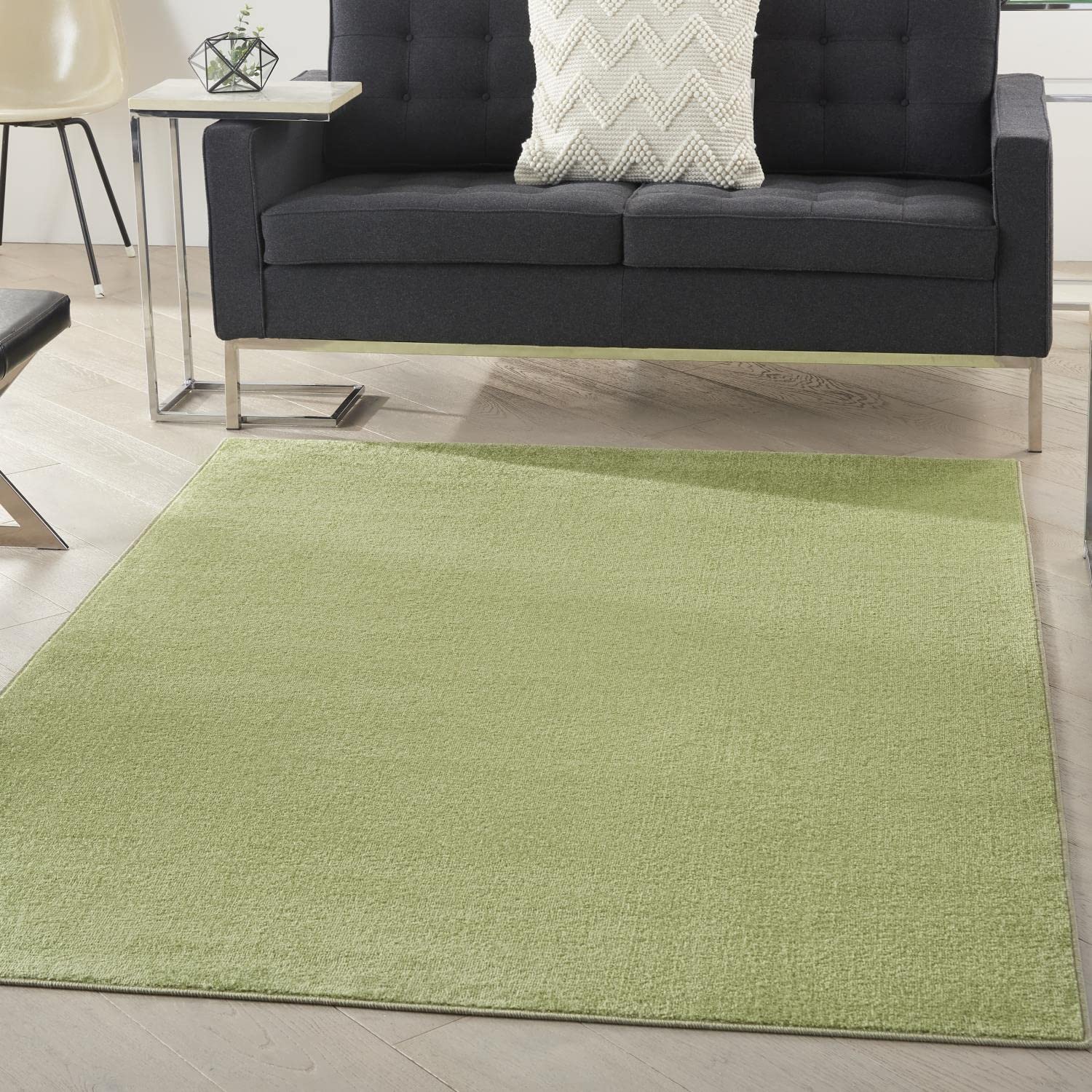 Nourison Essentials Indoor/Outdoor Green 6' X 9' Area -Rug, Easy -Cleaning, Non Shedding, Bed Room, Living Room, Dining Room, Backyard, Deck, Patio (6X9)