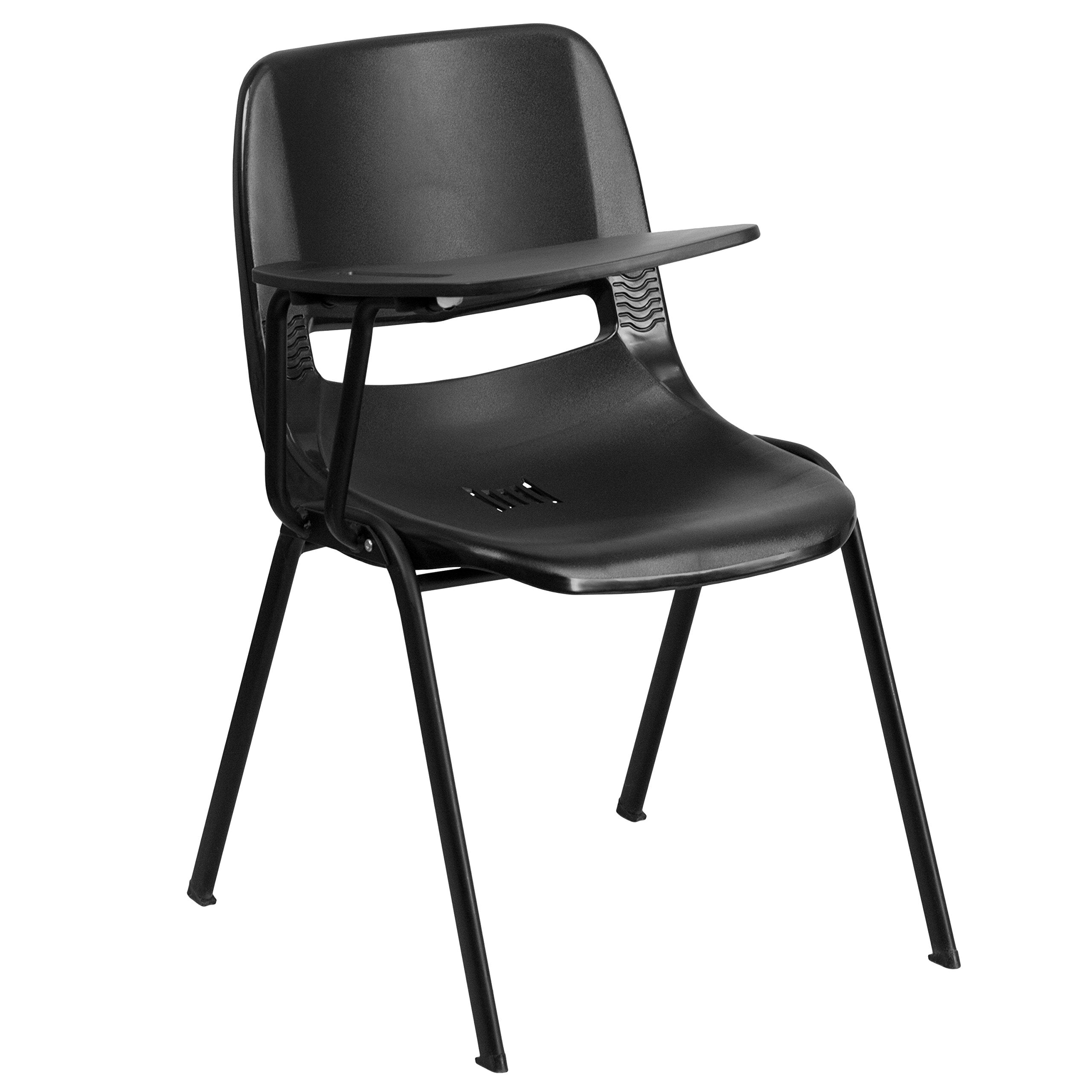 Flash Furniture Green Ergonomic Shell Chair With Left Handed Flip-Up Tablet Arm