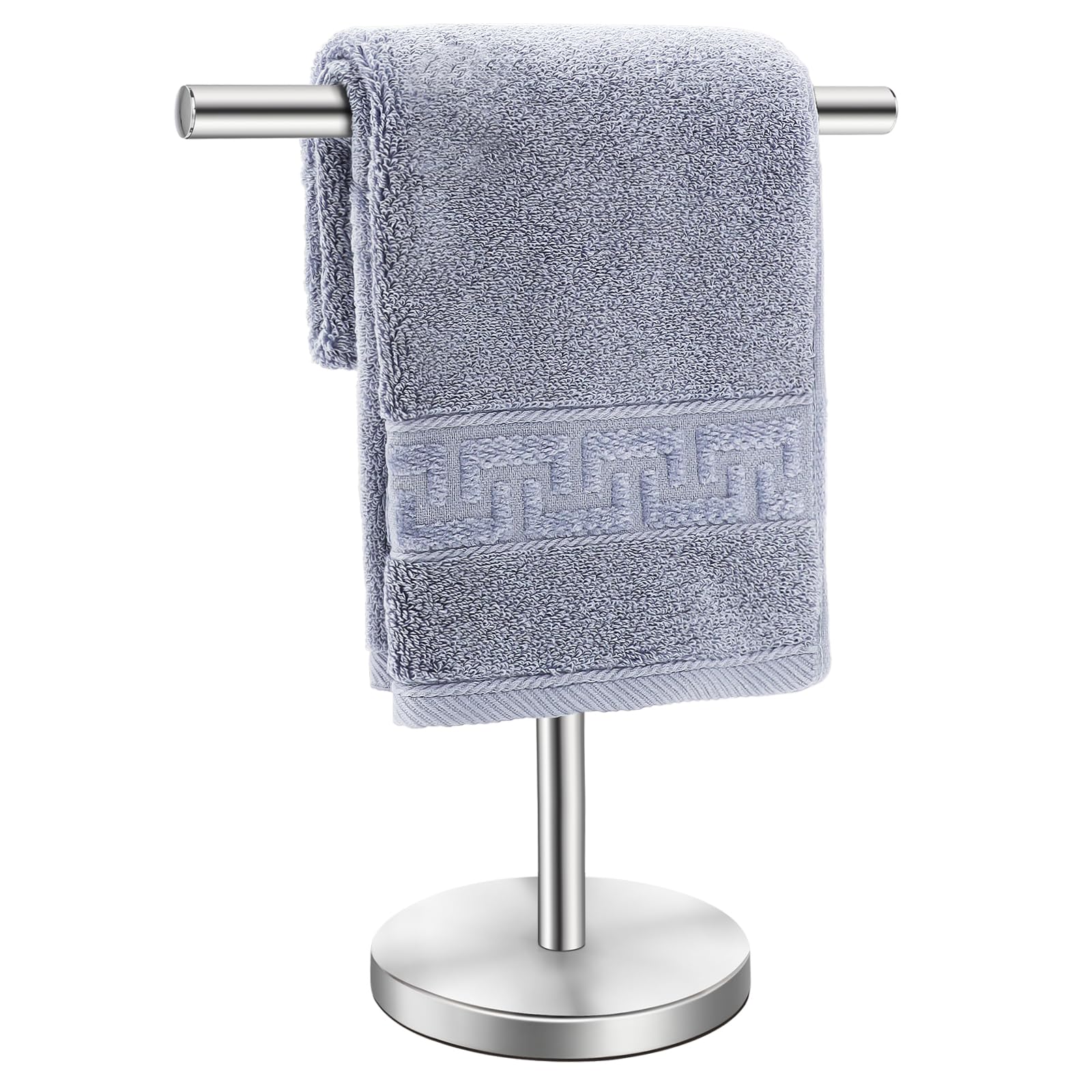 Zitalupy T-Shape Bath Hand Towel Holder Stand, Stainless Steel Free Standing Hand Towel Rack with Heavy Base, for Bathroom Kitch