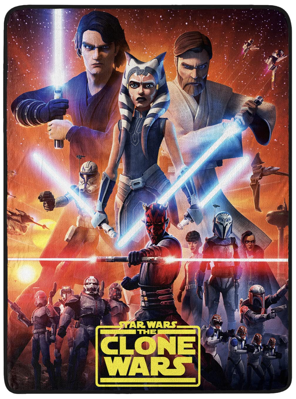 Seven Times Six Star Wars The Clone Wars End Super Plush Throw Blanket 46' X 60' (117Cm X 152Cm)