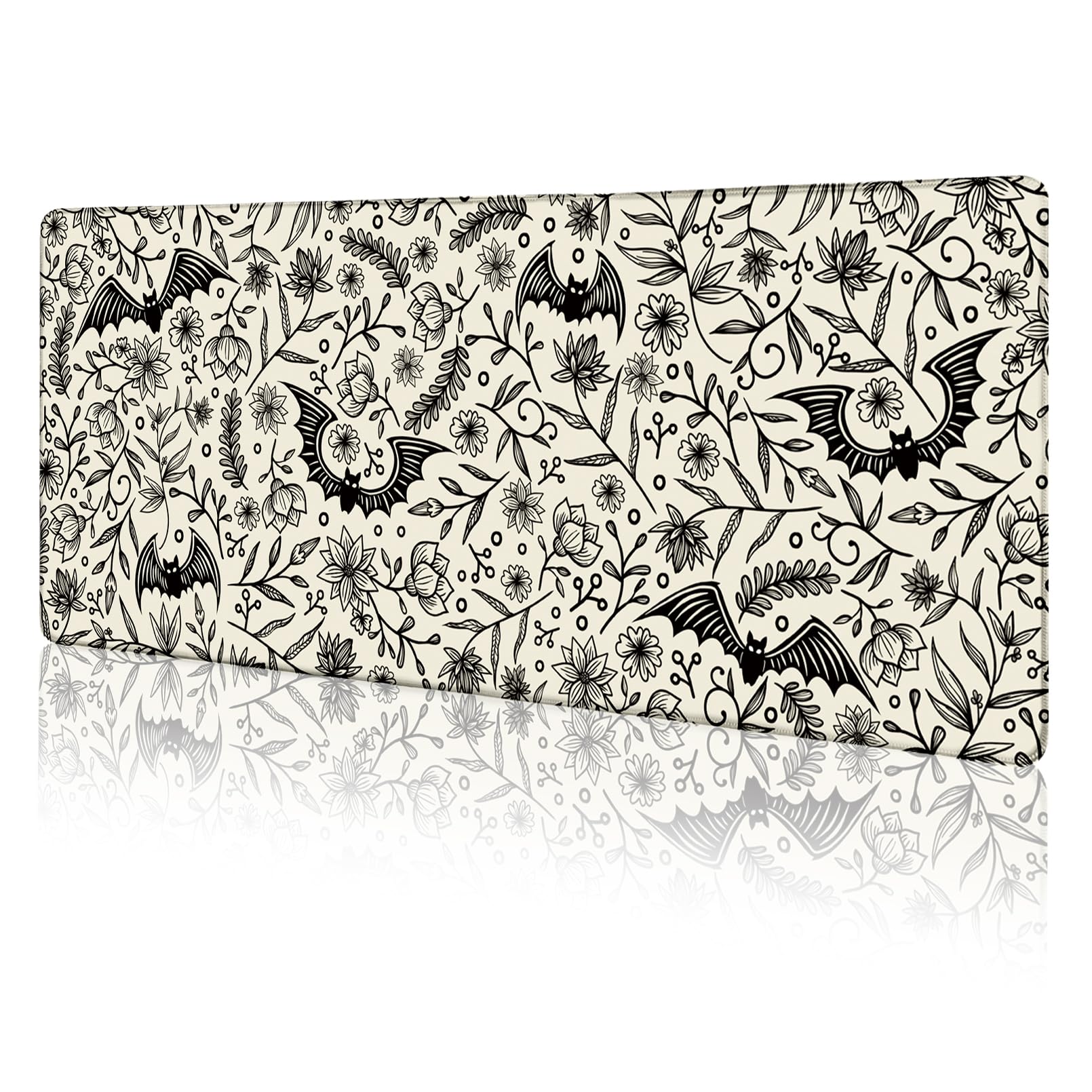 Limkrian Goth Bat Mouse Pad Large Desk Mat, Extra Large Gaming Computer Mousepad With Stitched Edges Non-Slip, Keyboard Mouse Pa