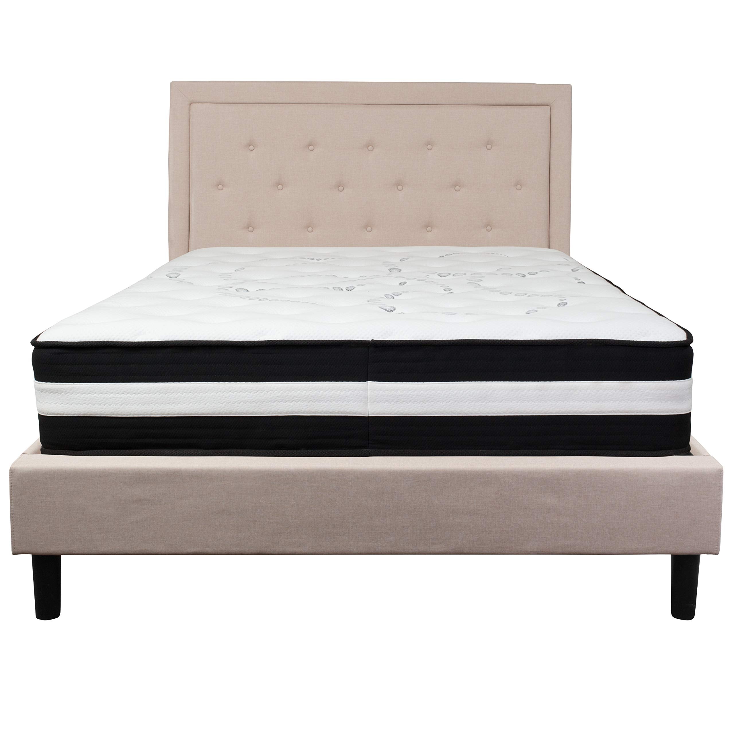Flash Furniture Roxbury Twin Size Tufted Upholstered Platform Bed