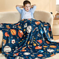 Wajade Sports Blanket For Boys,Soft Fleece 3D Soccer Basketball Baseball Football Kids Blanket For Couch Sofa Bedroom, Fuzzy Bla