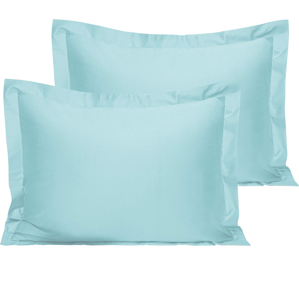 Ntbay 2 Pack 500 Thread Count 100% Egyptian Cotton King Pillow Shams, Super Soft And Breathable Oxford Pillowcases For Bed, 20X36 Inches, Aqua
