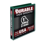 Samsill Durable 1 Inch Binder, Made In The Usa, D Ring Binder, Customizable Clear View Binder, Green, Holds 225 Pages