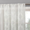 No. 918 Ramona Embroidered Medallion Sheer Rod Pocket Curtain Panel, White, 50 W x 63 L (1 Panel)