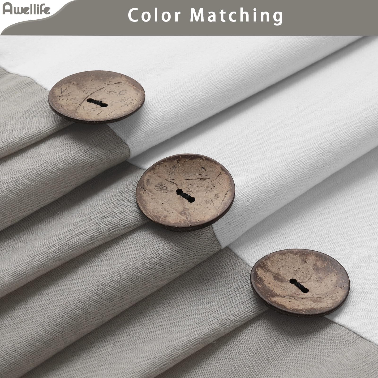 Awellife Farmhouse Shower Curtain For Bathroom Linen And Cotton Woven Fabric Country Rustic Style Shower Curtain Set (White & Grey, 72' L X 72' W)