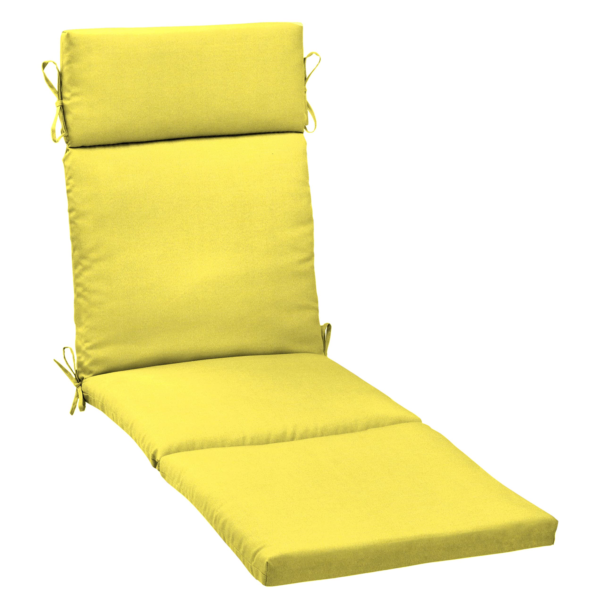 Arden Selections Outdoor Chaise Cushion, 21 X 72, Rain-Proof, Fade Resistant 21 X 72, Lemon Yellow Leala