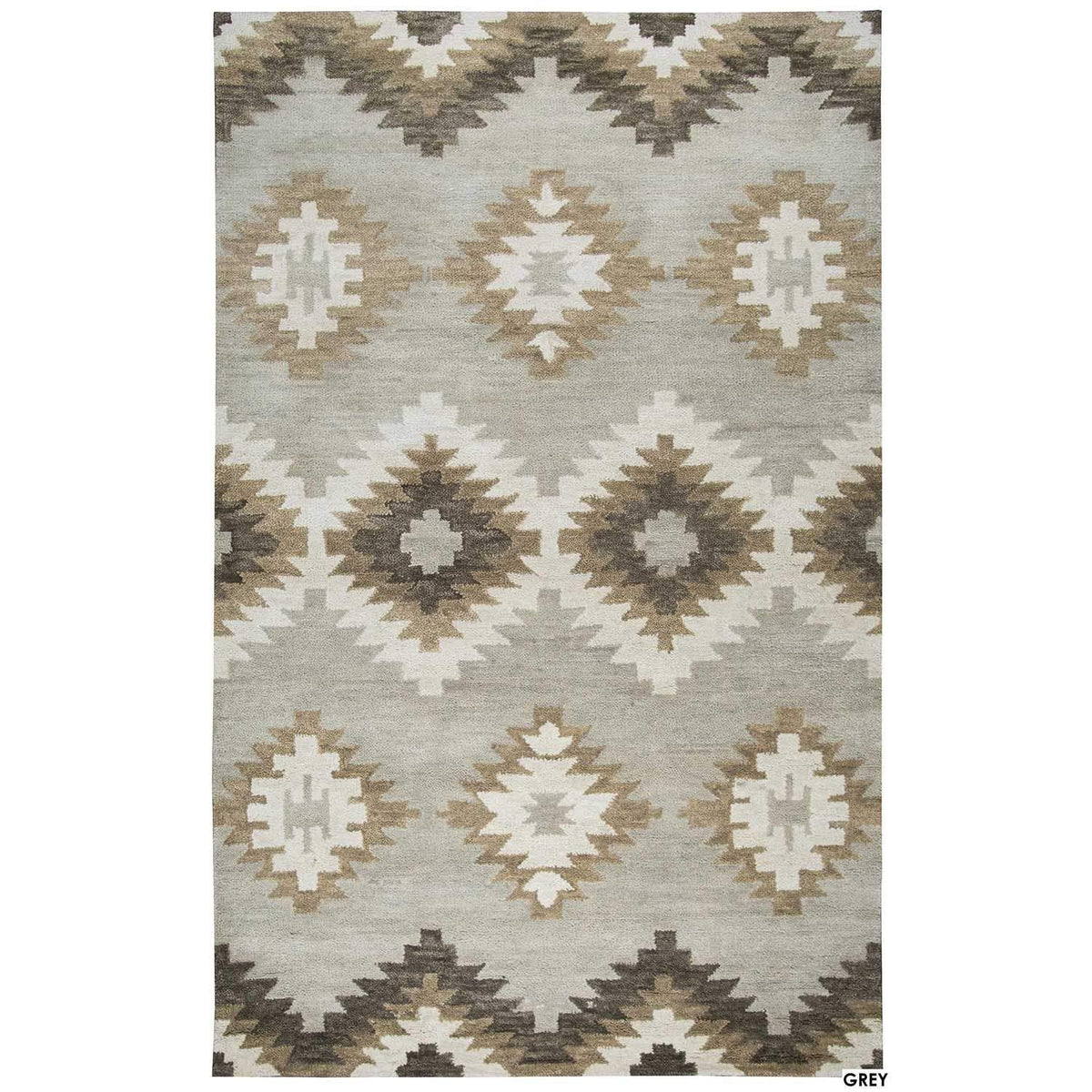 Rizzy Home Napoli Collection Southwest Area Rug (9' X 12') Grey Brown, Natural