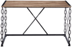 Acme Jodie Rectangular Wooden Top Writing Desk In Rustic Oak And Antique Black