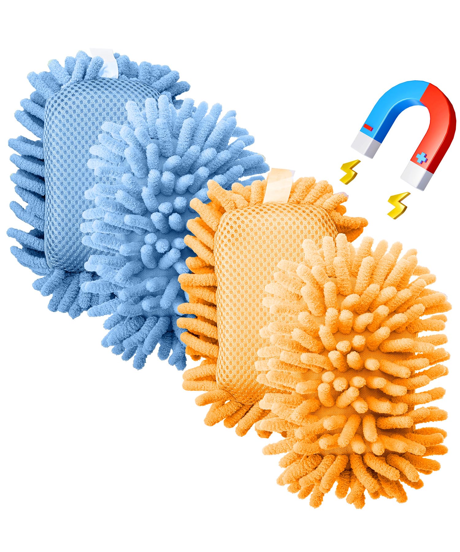 Mr. Pen- Microfiber Shag Whiteboard Eraser - 4 Pack (Blue/Orange), Washable Dry Eraser