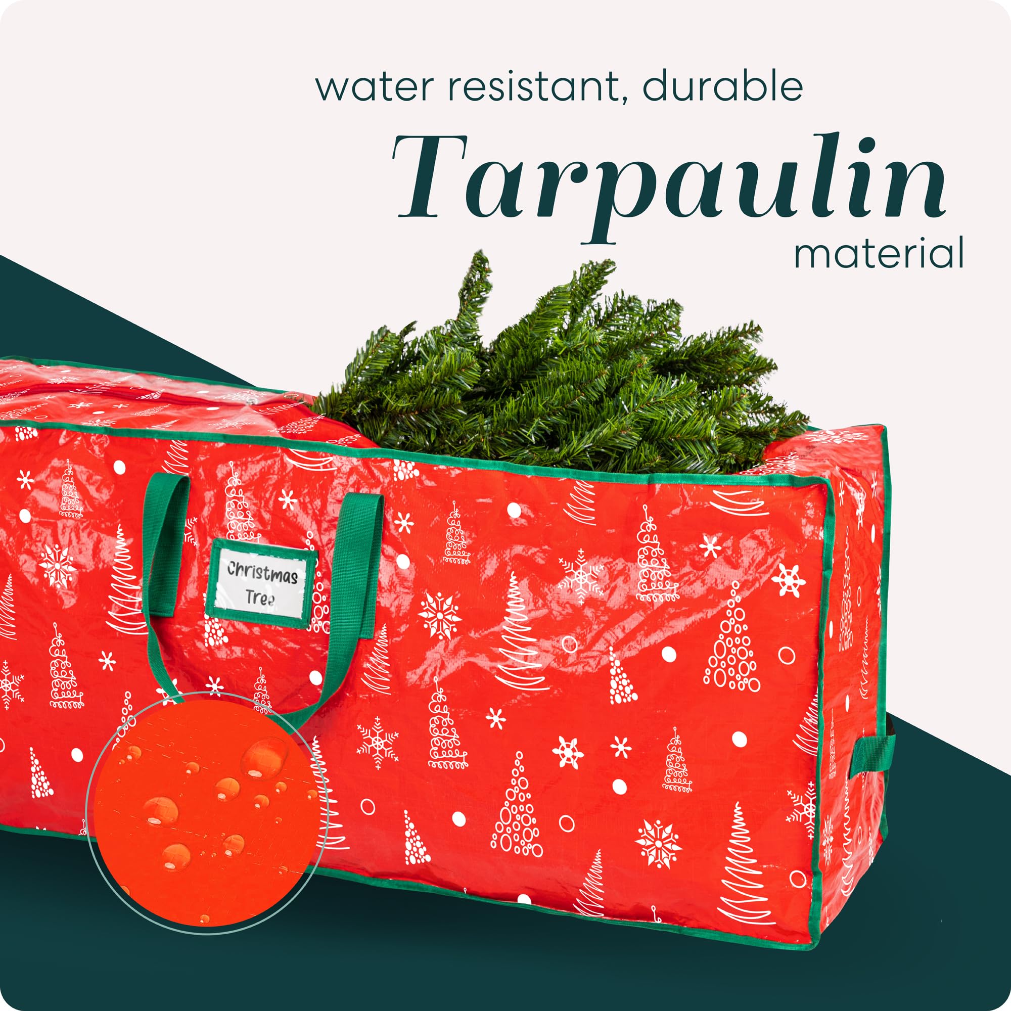 Handy Laundry Christmas Tree Storage Bag - Stores 9 Foot Artificial Xmas Holiday Tree, Durable Waterproof Material, Zippered Bag, Carry Handles. Protects Against Dust, Insects And Moisture.