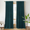 Ryb Home Velvet Curtains 2 Panels Set 90 Inches - Super Soft Durable Window Drapes Room Darkening Energy Smart Back Tab For Apartment Villa Room Backdrops, Peacock Blue, W52 X L90, 2 Panels