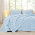 Litanika King Size Quilt Bedding Set, Light Blue Summer Lightweight Soft Comforter Bedspreads & Coverlets, Boho Farmhouse Beddin