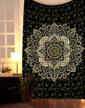 raajsee Gold Mandala Tapestry Bedroom Aesthetic - Indie Wall Tapestry Hippie Room Decor - Boho Tapestrys -Trippy Cute Tapestry W