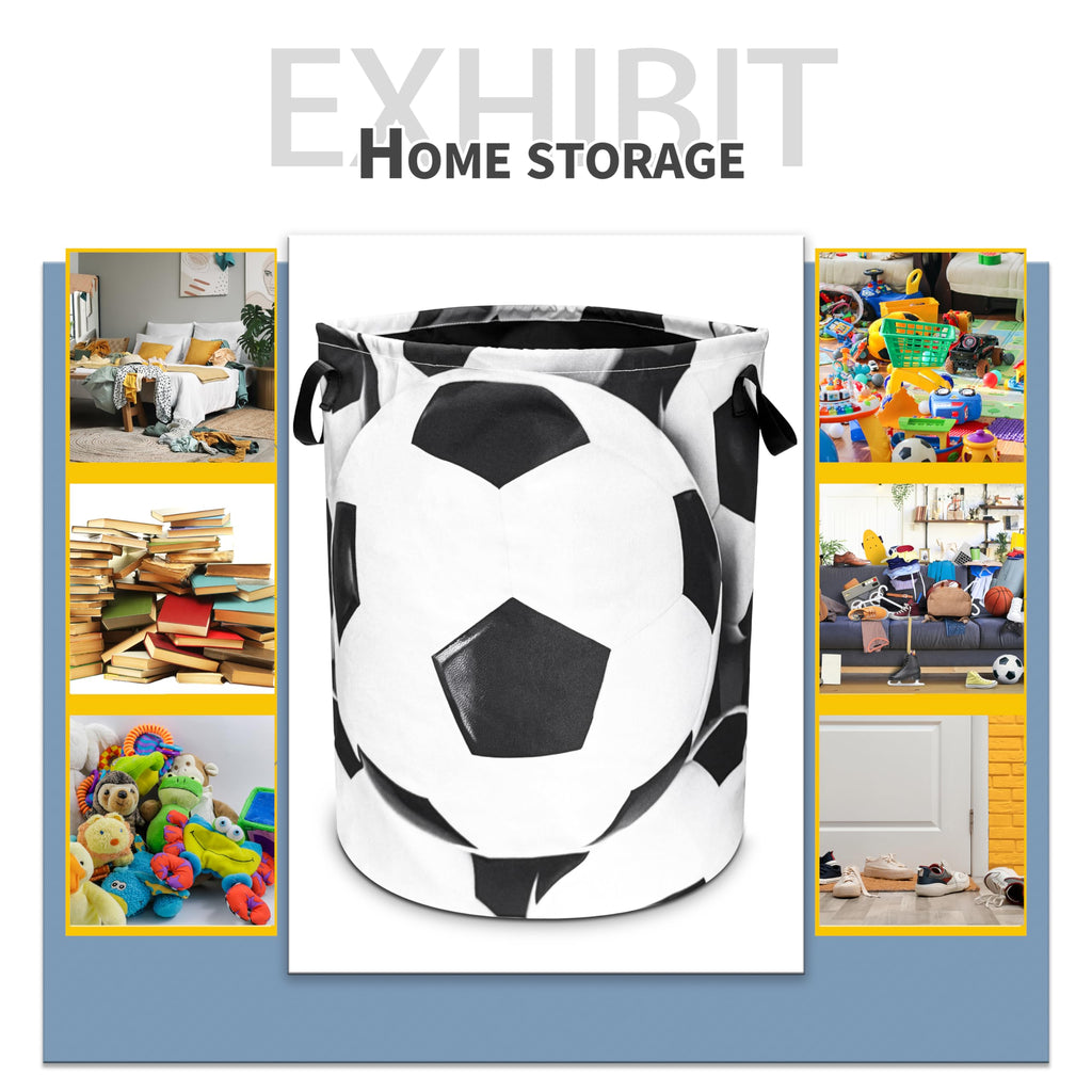 Soccer Laundry Basket Ball Foldable Waterproof Oxford Cloth Funny Tote Bag Laundry Hamper Clothes Storage Bucket Toy Organizer F