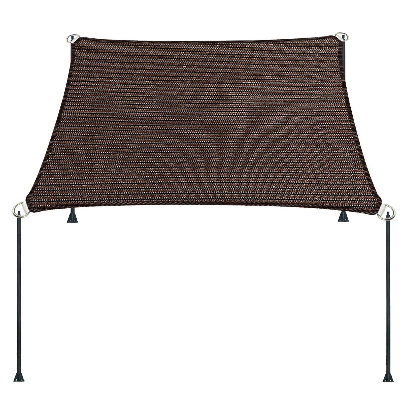 8' X 18' Brown Straight Edge Sun Shade Sail, Rectangle Awning Outdoor Shade Cloth Pergola Cover Uv Block Fabric- Customized