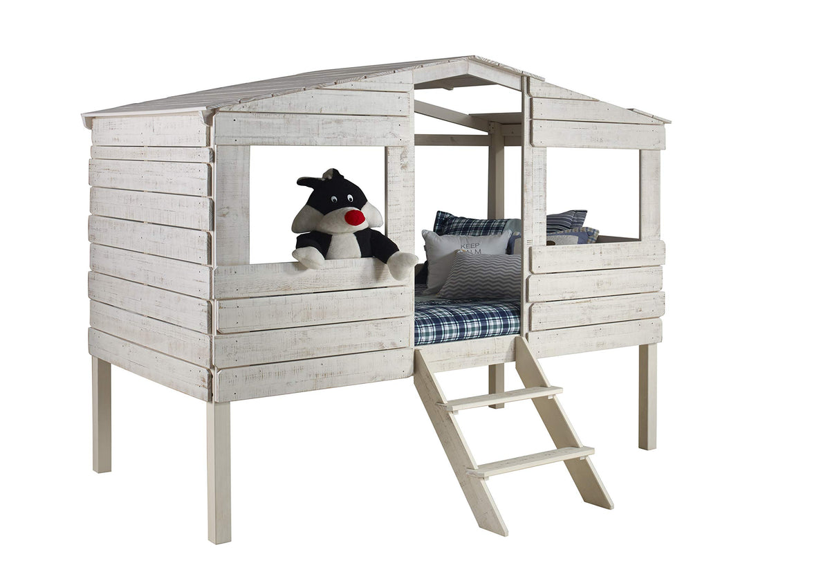 Donco Twin Rustic Sand Low Loft Tree House Bed