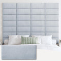 Ifnow Upholstered Wall Mounted Headboard, 3D Soundproof Wall Panels Peel And Stick Headboard For King Size, Reusable And Removable Tufted Bed Headboard In Blue White(12 Panels, 10' X 24')