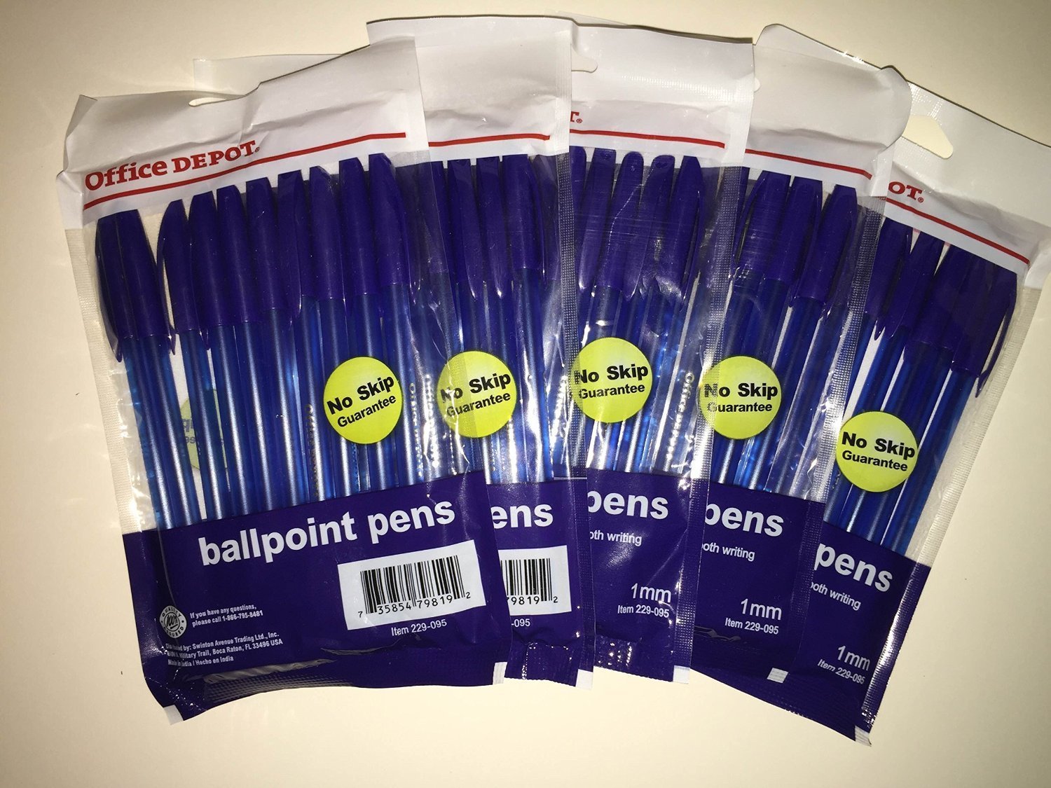 Office Depot Ballpoint Pens No Skip Guarantee Medium Point 1Mm Black 10 Count (Pack Of 3)