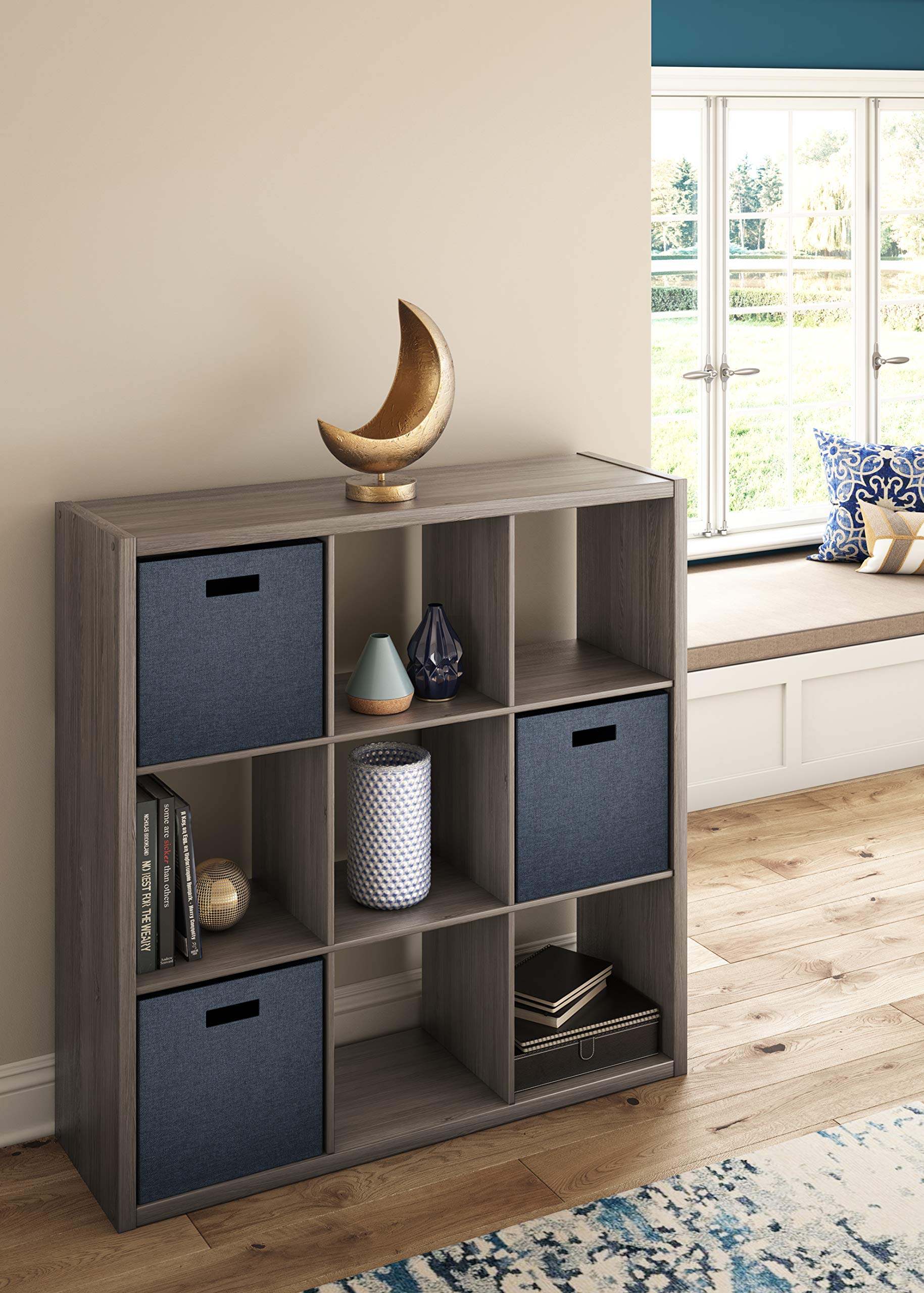 Closetmaid 9 Cube Open Back Storage, Graphite Gray