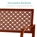 Best Choice Products Outdoor Bench 2-Person Metal Steel Benches Furniture For Garden, Patio, Porch, Entryway W/Geometric Backrest, 790Lb Capacity - Rust