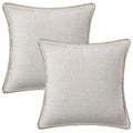 Decoruhome Decorative Outdoor Throw Pillow Covers 16X16 Set Of 2, Square Linen Farmhouse Pillow Covers With Stitched Edge, Rusti