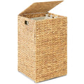 Best Choice Products Small Laundry Hamper with Lid, Natural Handwoven Hyacinth Laundry Basket, W/Removeable & Washable Liner Bag