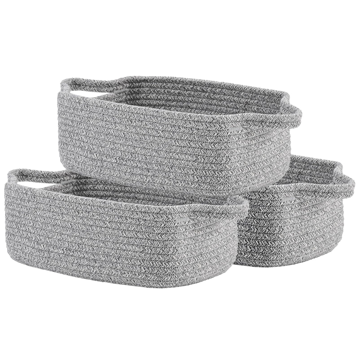 Small Woven Basket, 12 x 8 x 4.5 Inches, Small Storage Baskets for Organizing, Gift Baskets Empty, Cute Small Rope Shelf Closet 