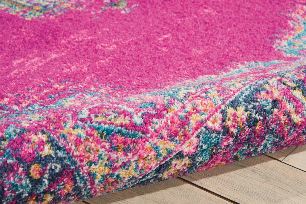 Nourison Passion Fuchsia 3'9' X 5'9' Area Rug, Boho, Traditional, Easy Cleaning, Non Shedding, Bed Room, Living Room, Hallway, (4' X 6')