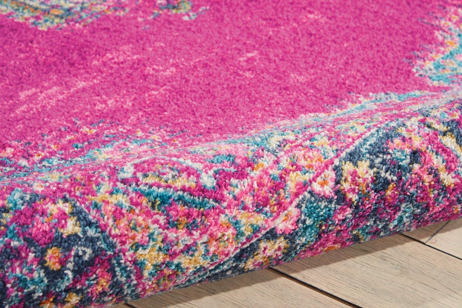 Nourison Passion Fuchsia 3'9' X 5'9' Area Rug, Boho, Traditional, Easy Cleaning, Non Shedding, Bed Room, Living Room, Hallway, (4' X 6')