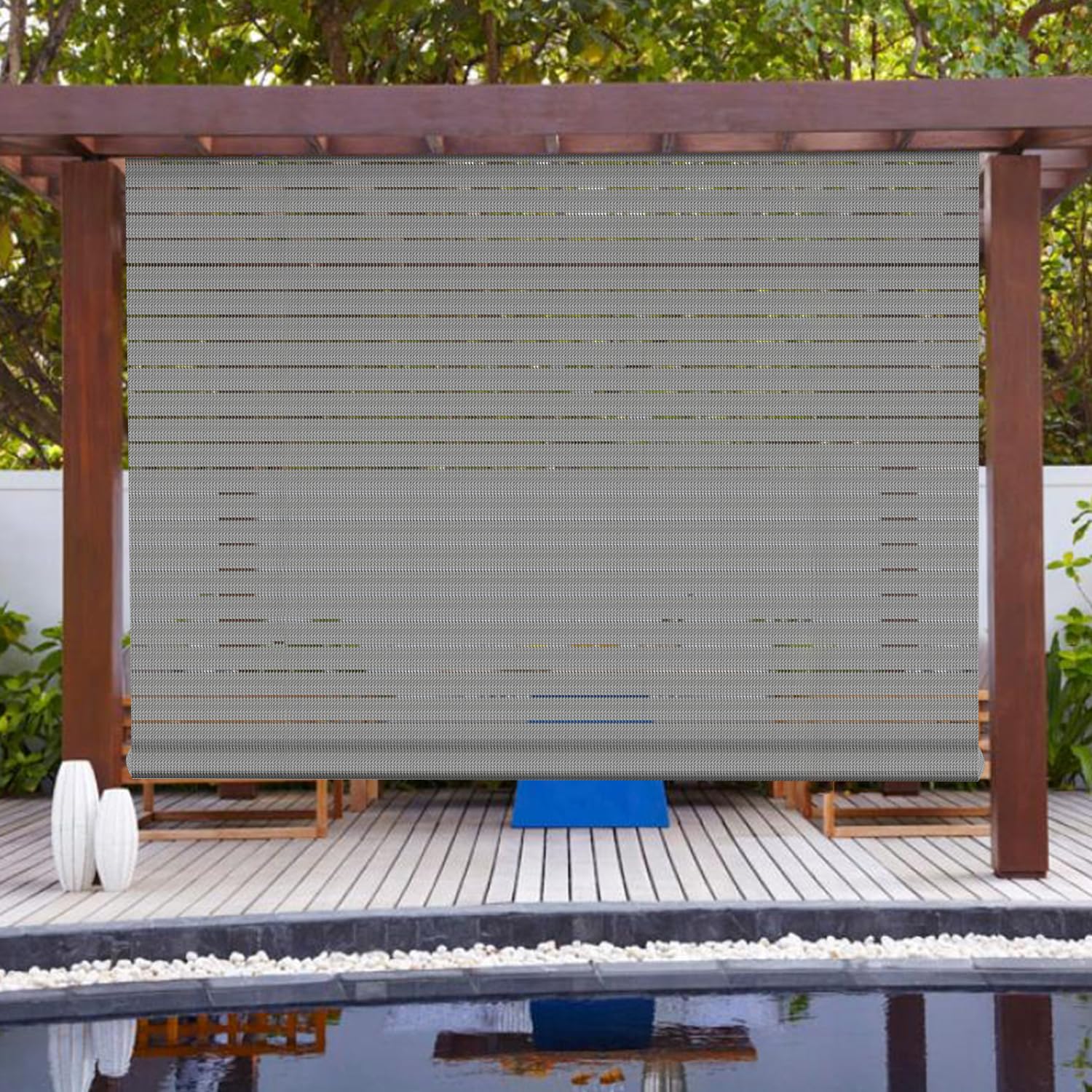 Patio Paradise Shades Roll Up Outdoor 4 Wx9.5 H Roller Shade Exterior Patio Blinds for Outside Porch Deck Balcony Pergola Carp