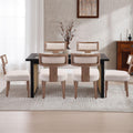 Wahson Set Of 6 Farmhouse Kitchen & Dining Room Chairs With Metal Nailhead Trim, Retro Linen Upholstered Dining Chair With Natur