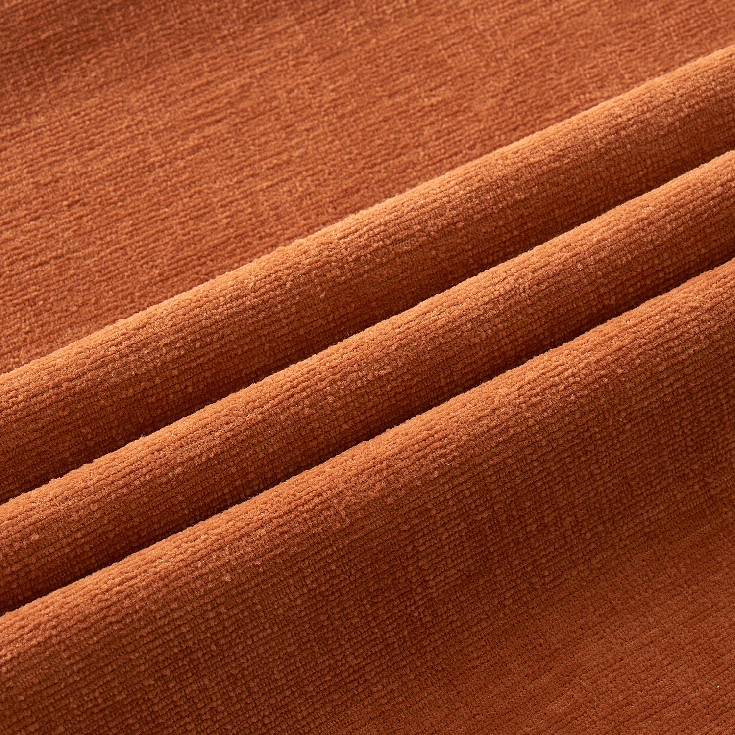 MIULEE Burnt Orange Chenille Couch Pillow Covers 18x18 Inch, Set of 2 Soft Decorative Square Throw Pillows for Sofa Living Room