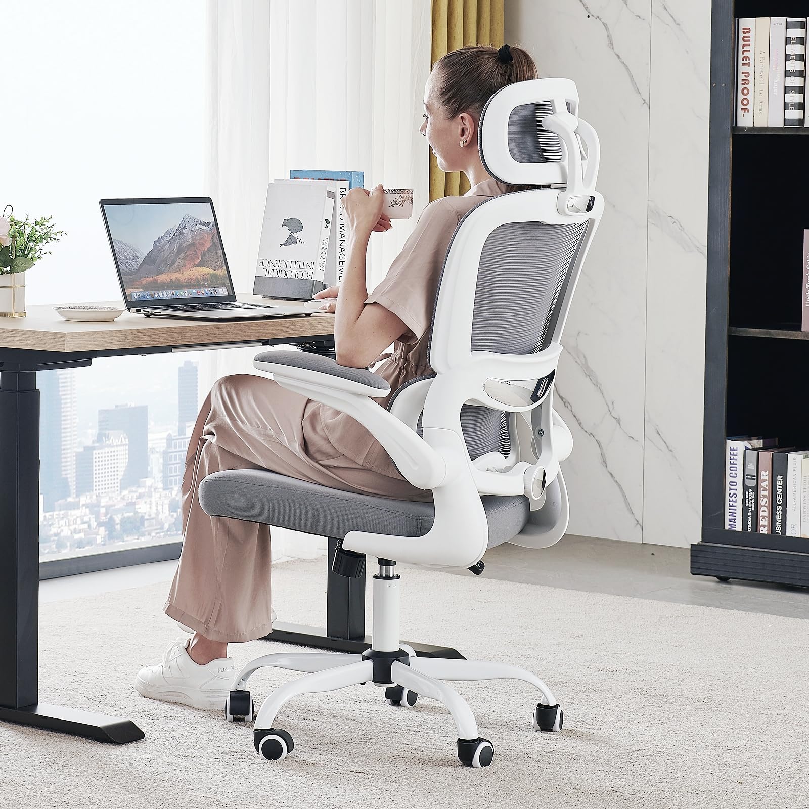 Tralt Office Chair Ergonomic Desk Chair, 330 Lbs Home Mesh Office Desk Chairs With Wheels, Comfortable Gaming Chair, High Back O