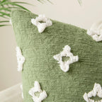 Miulee Set Of 2 Sage Green Decorative Throw Pillow Covers Rhombic Jacquard Pillowcase Soft Square Cushion Case For Summer Couch Sofa Bed Bedroom Living Room 20X20 Inch