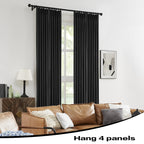 Dualife Pinch Pleated Blackout Curtains/Drapes 120 Inch Length,Back Tab With Hooks, Thermal Insulated Energy Efficient Draperies
