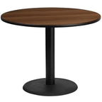 Flash Furniture Graniss 42'' Round Walnut Laminate Table Top with 24'' Round Table Height Base
