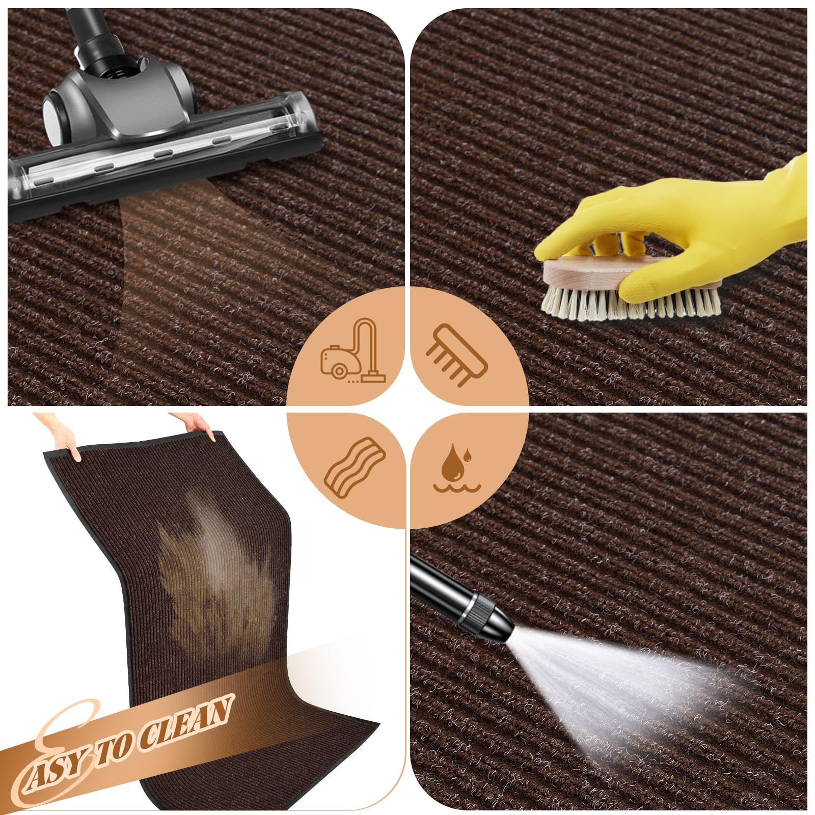 Door Mat Heavy Duty Outdoor Indoor Doormat Low Profile Front Door Mat Large 31X47 Inch Brown Entrance Welcome Mats Easy Clean Pa