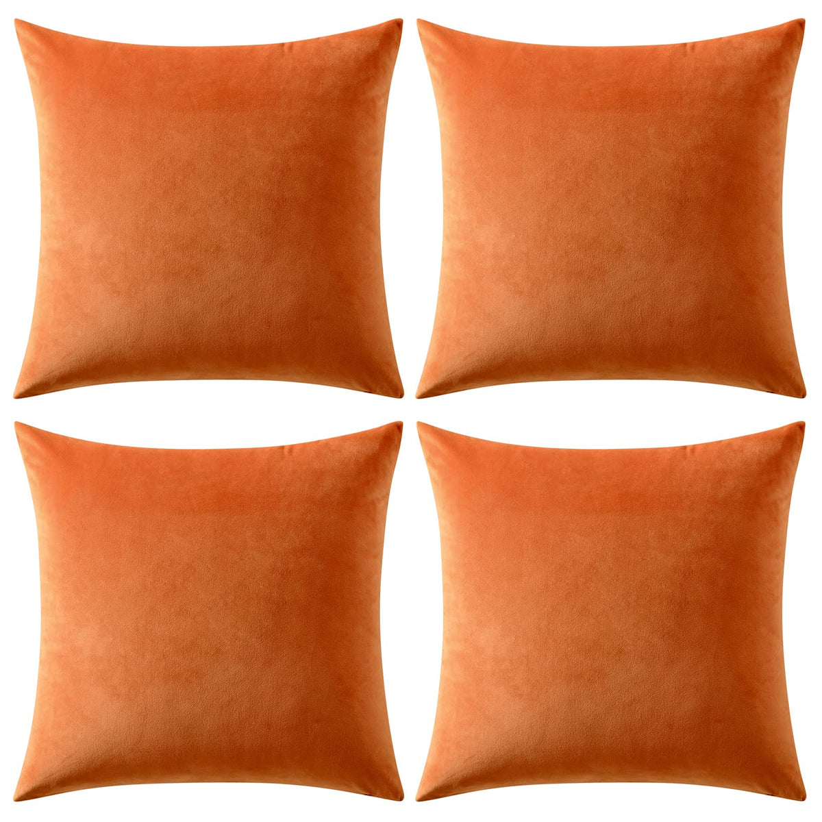 MIULEE Pack of 4 Fall Velvet Throw Pillow Covers Halloween Decorative Soft Cozy Solid Luxury Cushion Case for Couch Sofa Bedroom